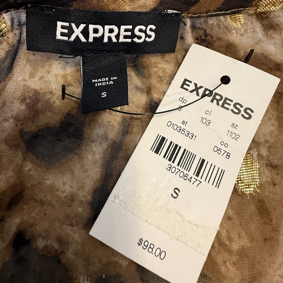 Express sheer maxi length leopard print beach coverup SZ SM - Picture 6 of 14